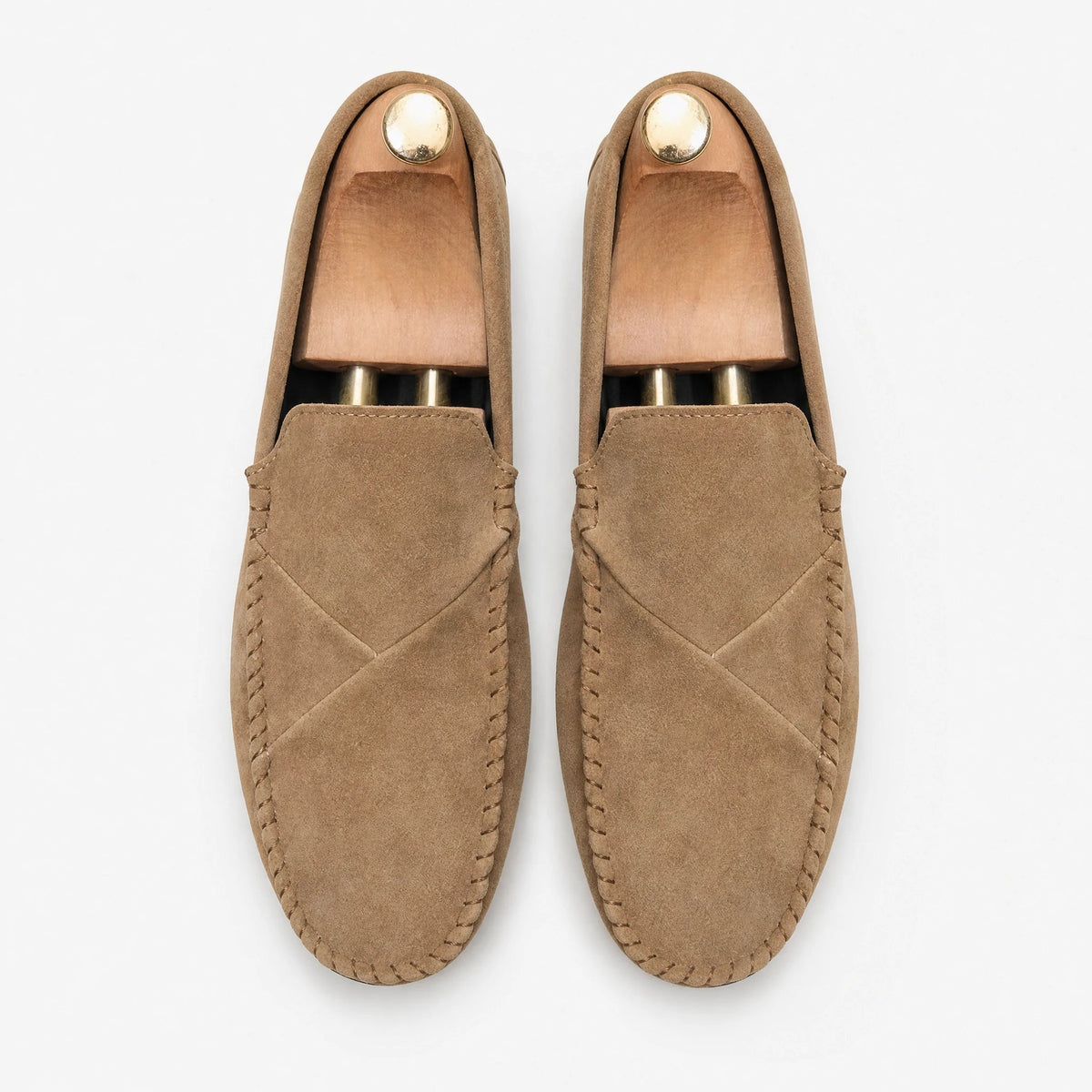 men's suede-look slip-on loafer with visible stitching