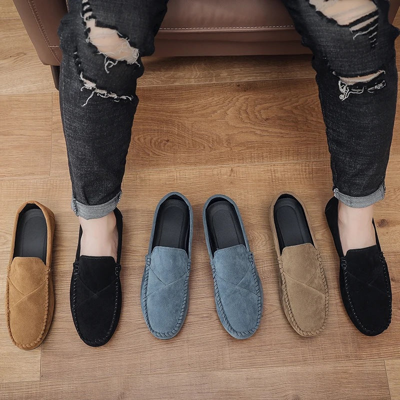 men's suede-look slip-on loafer with visible stitching, view 13