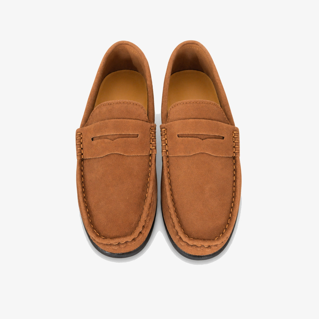 Men's Suede Slip-On Loafers with Penny Strap - view 1