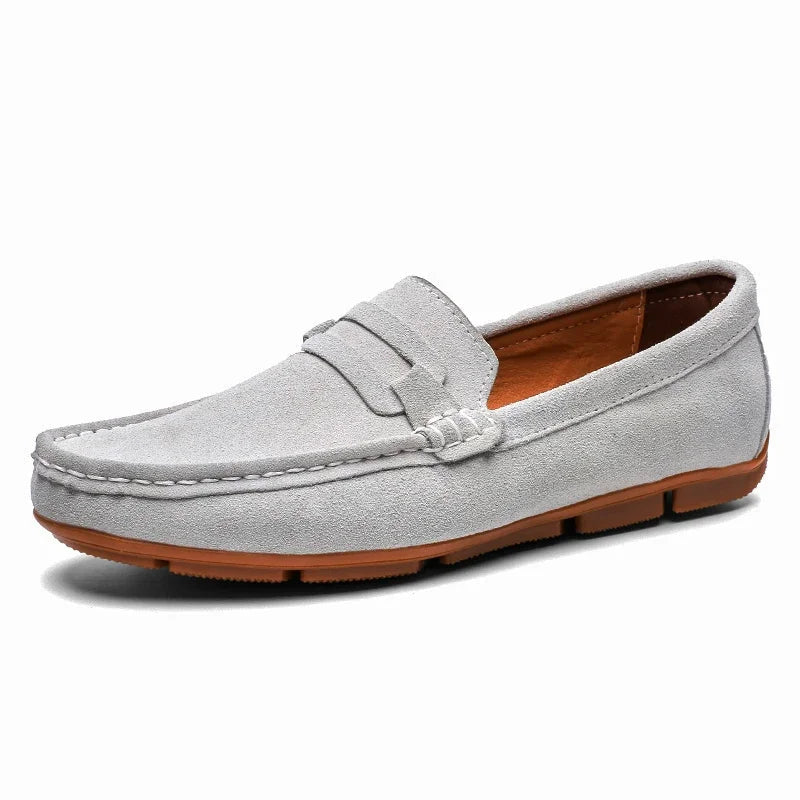 Men's Suede Slip-On Loafers with Penny Strap - view 5
