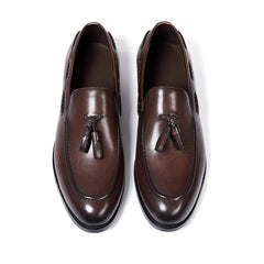 Men's Tassel Loafers with Decorative Tassels, Brown