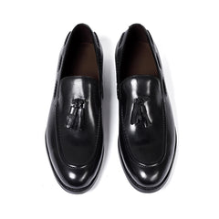 Men's Tassel Loafers with Decorative Tassels, Black