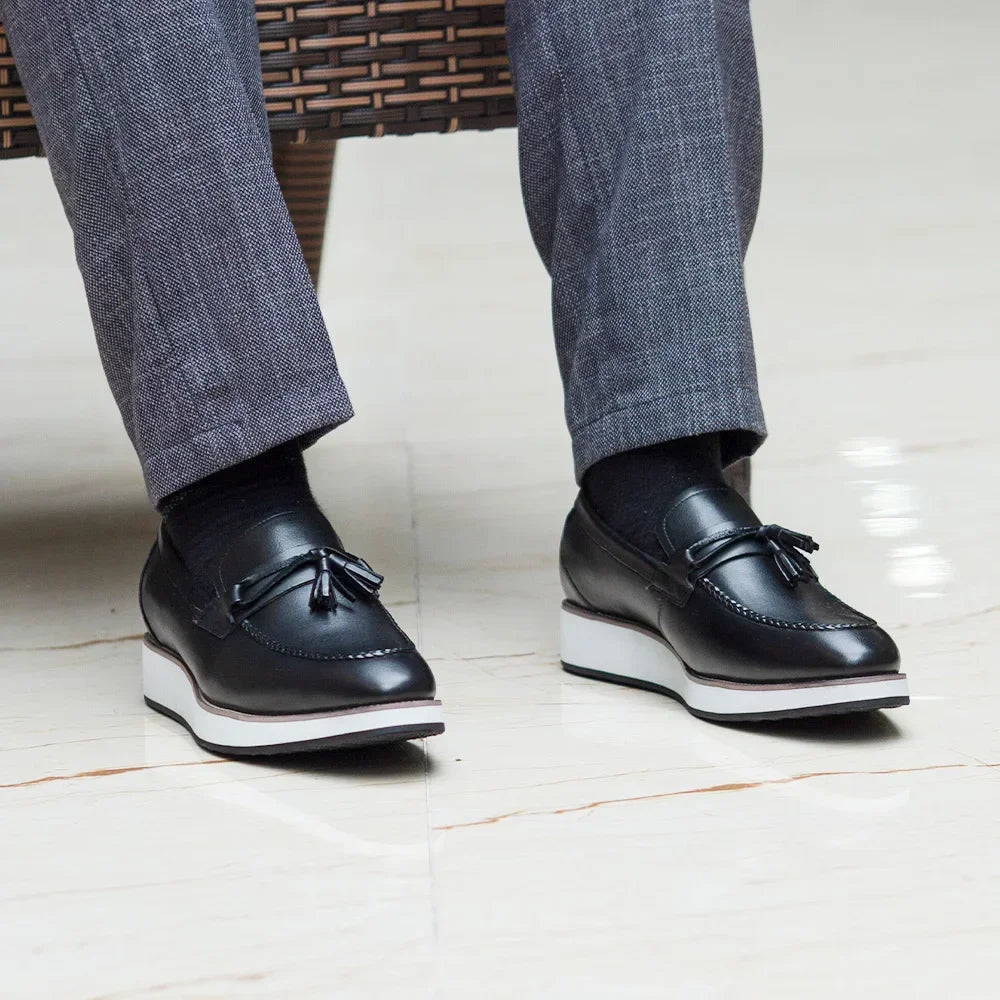 Men's White-Sole Tassel Loafers in Brown or Black - view 1