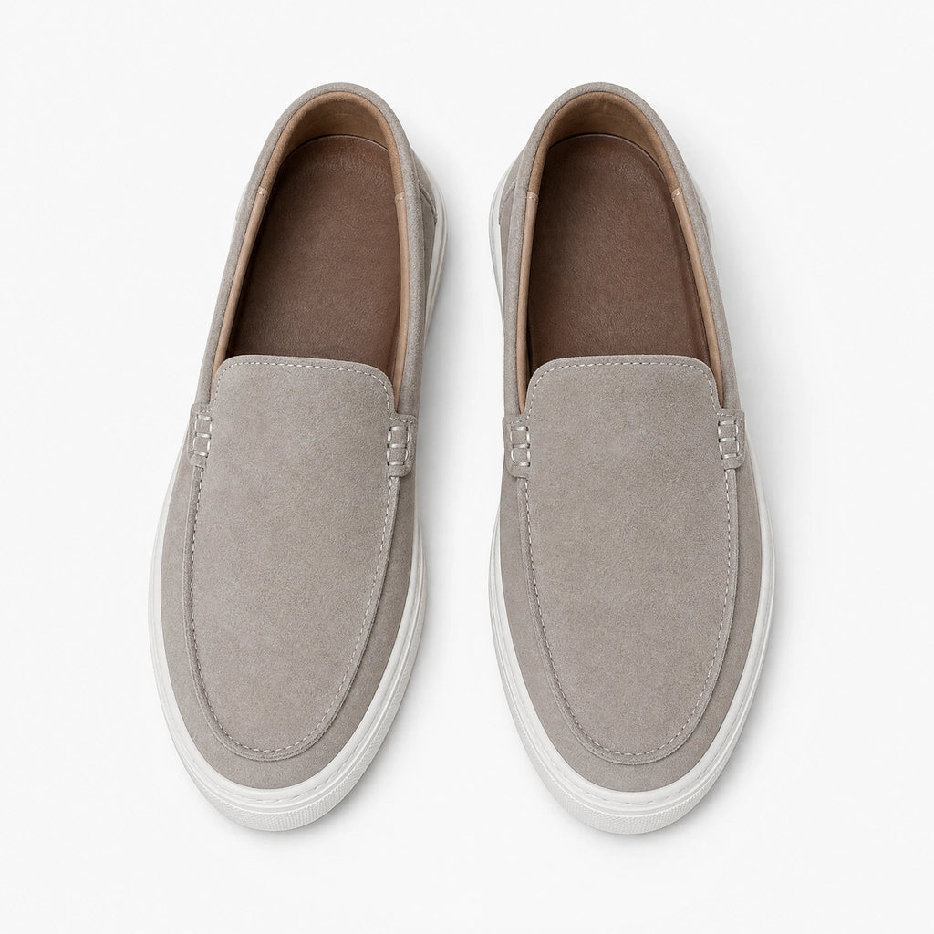 men's thick sole suede loafer