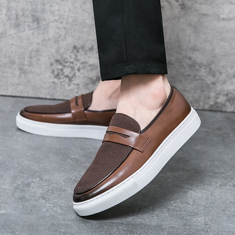 men's two-tone loafer with textured panels, view 12