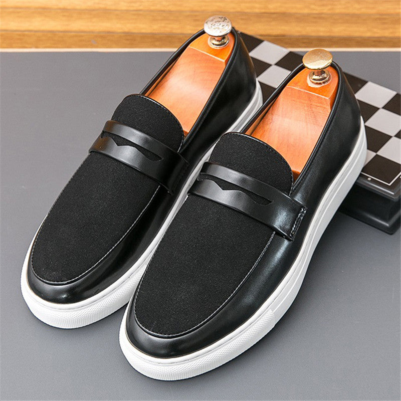 men's two-tone loafer with textured panels, view 5