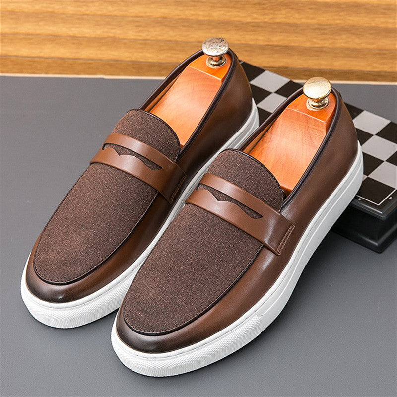 men's two-tone loafer with textured panels, view 6
