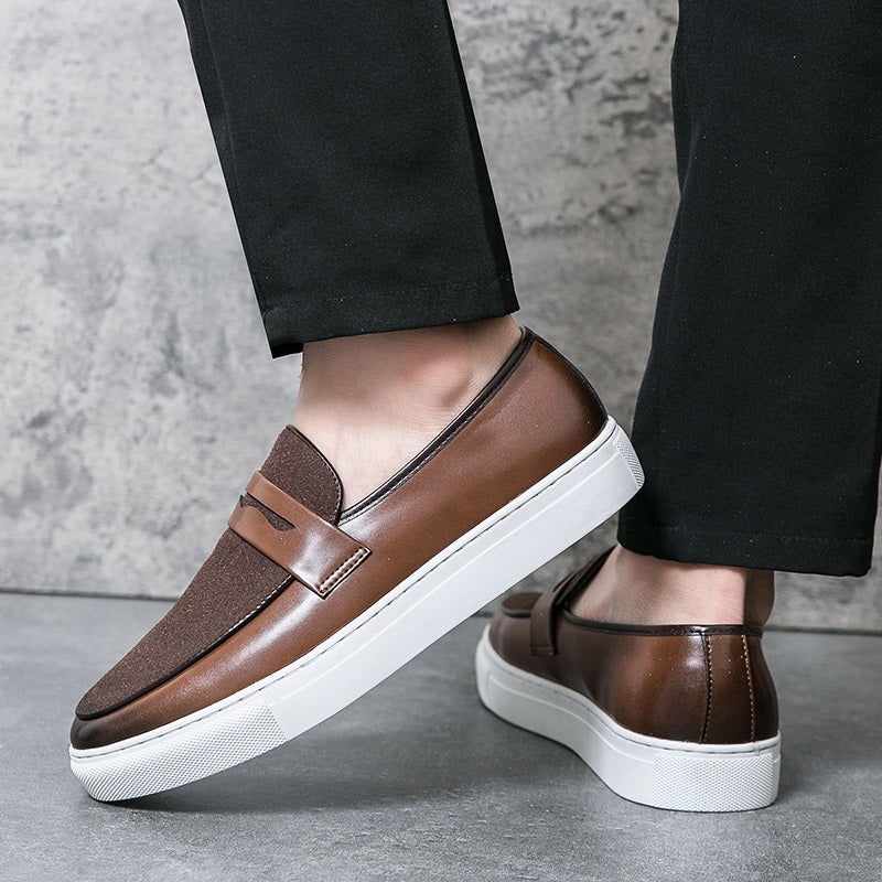 men's two-tone loafer with textured panels, view 7