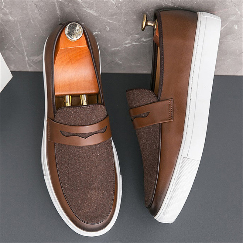 men's two-tone loafer with textured panels, view 8