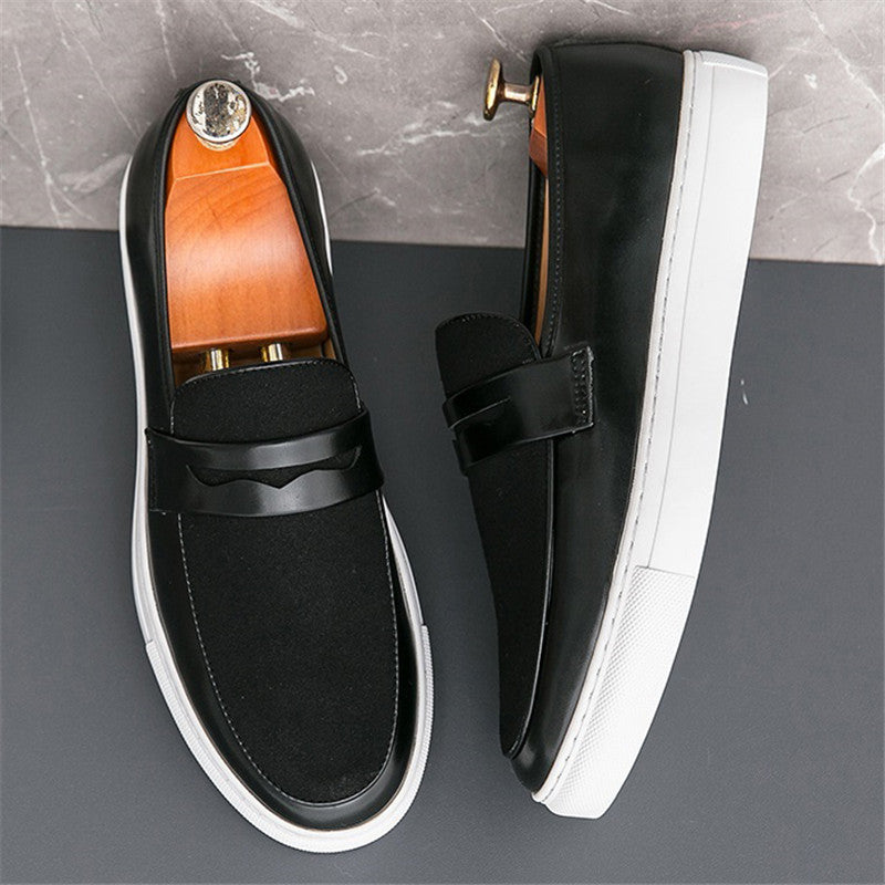 men's two-tone loafer with textured panels, view 9