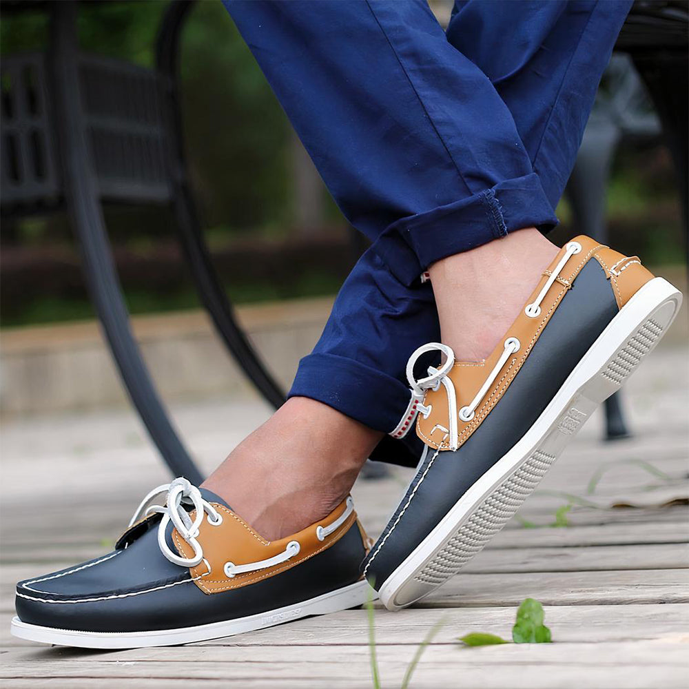 Men's lace-up boat loafers