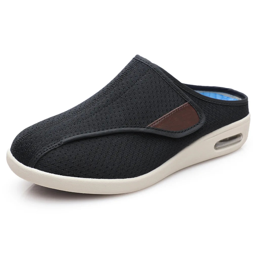 Black breathable mesh mules