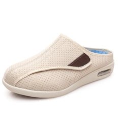 Orthopedic Hook-and-Loop Breathable Mesh Mules, Beige