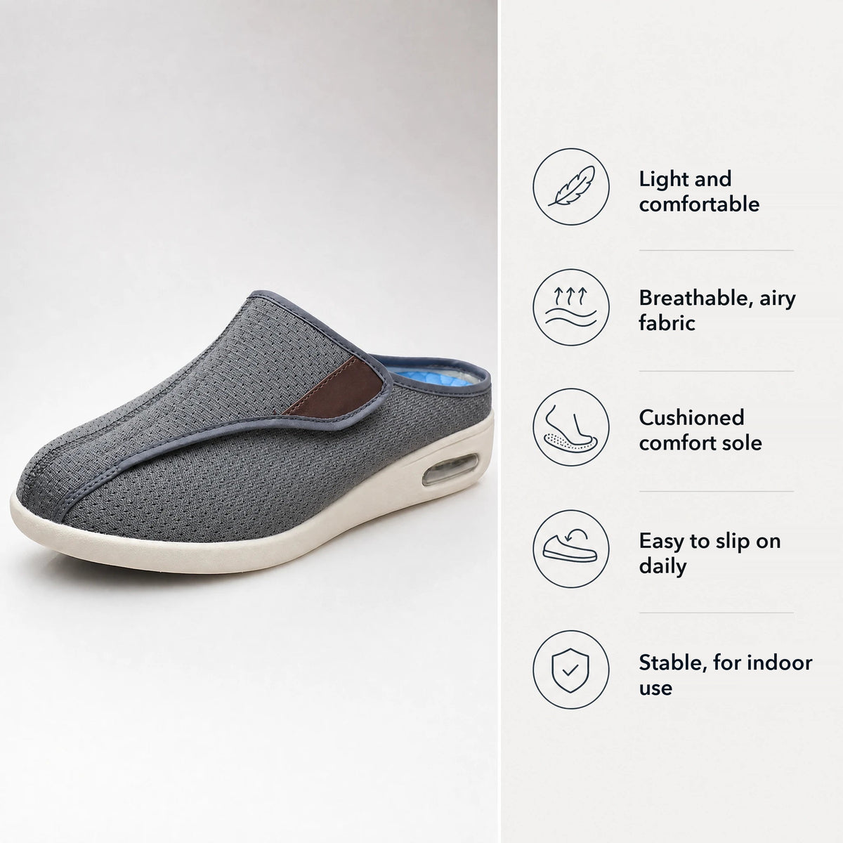 Beige breathable mesh mules Image