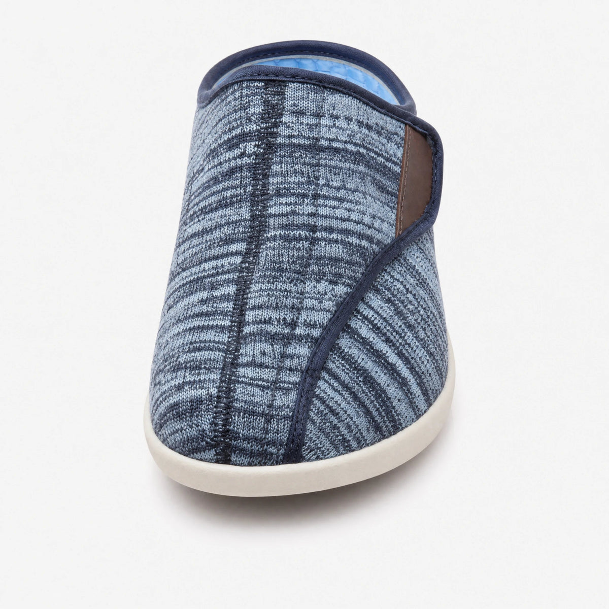 Orthopedic heathered mesh hook-and-loop mules, side view Image