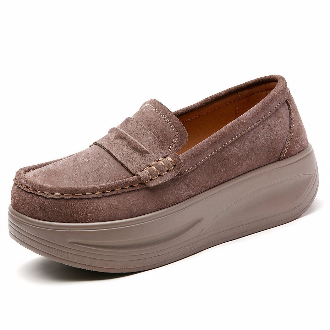 Orthopedic loafers with strap and thick sole