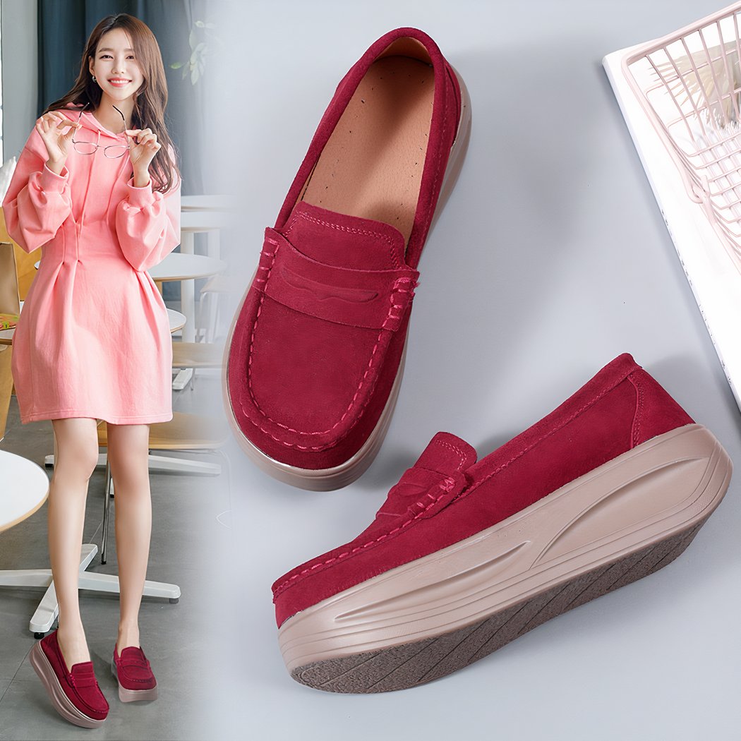 Orthopedic loafers with strap and thick sole