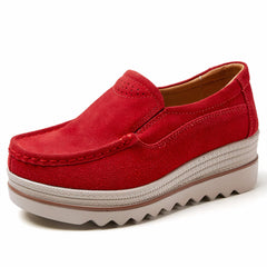 Orthopedic platform loafers, Red