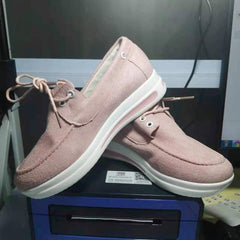 Platform loafers with laces for women, Pink