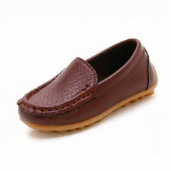 Slip-on loafer in soft synthetic leather, Brown