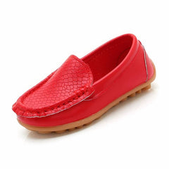 Slip-on loafer in soft synthetic leather, Red