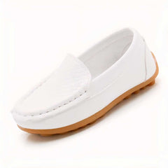 Slip-on loafer in soft synthetic leather, White