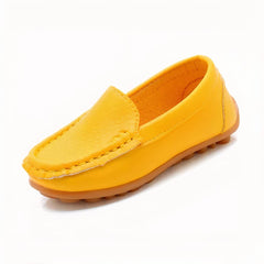 Slip-on loafer in soft synthetic leather, Yellow
