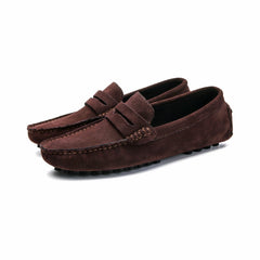 Soft suede loafers for men, Dark brown