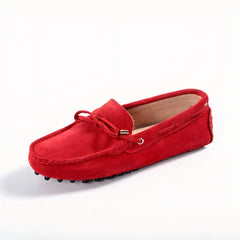 Soft suede loafers for women, Red