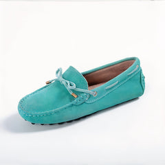 Soft suede loafers for women, Turquoise