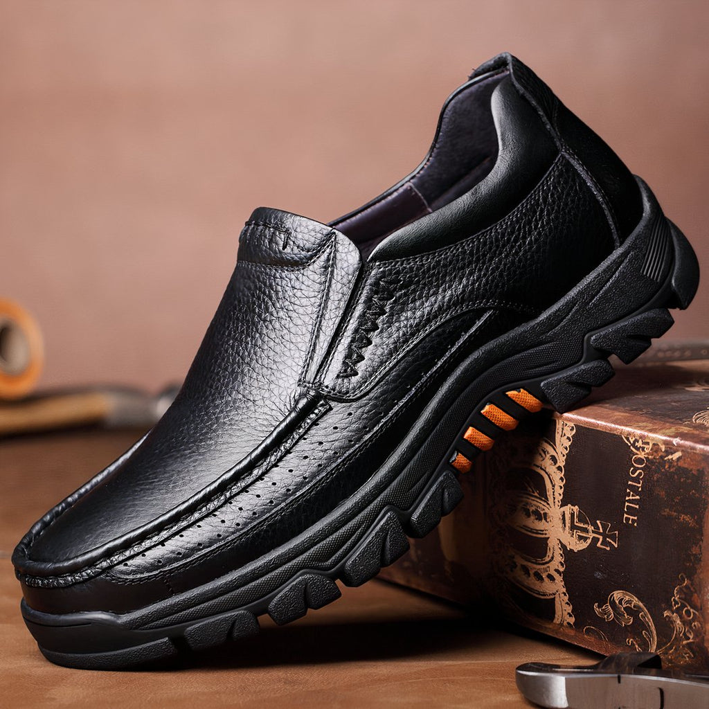 Soft synthetic leather orthopedic loafers for men