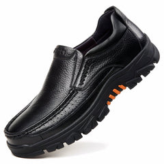 Soft synthetic leather orthopedic loafers for men, Black