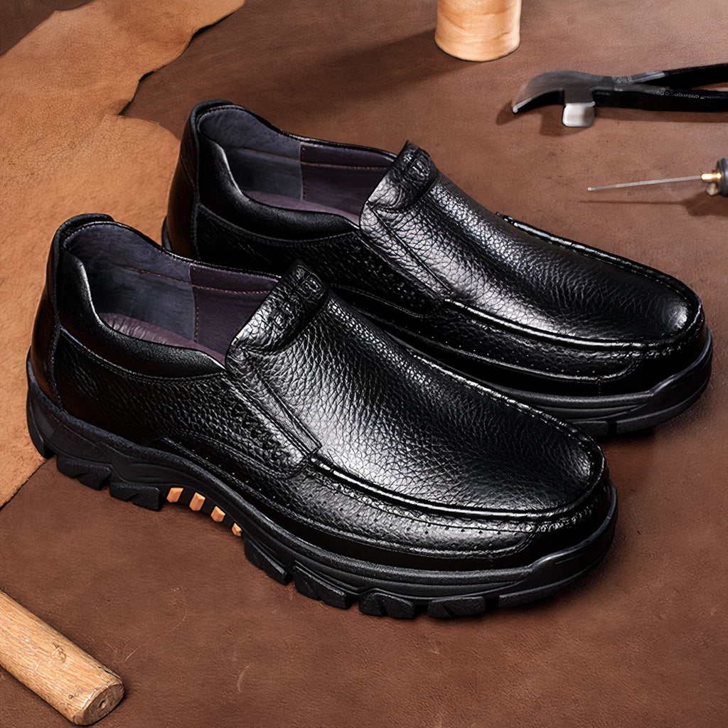 Soft synthetic leather orthopedic loafers for men