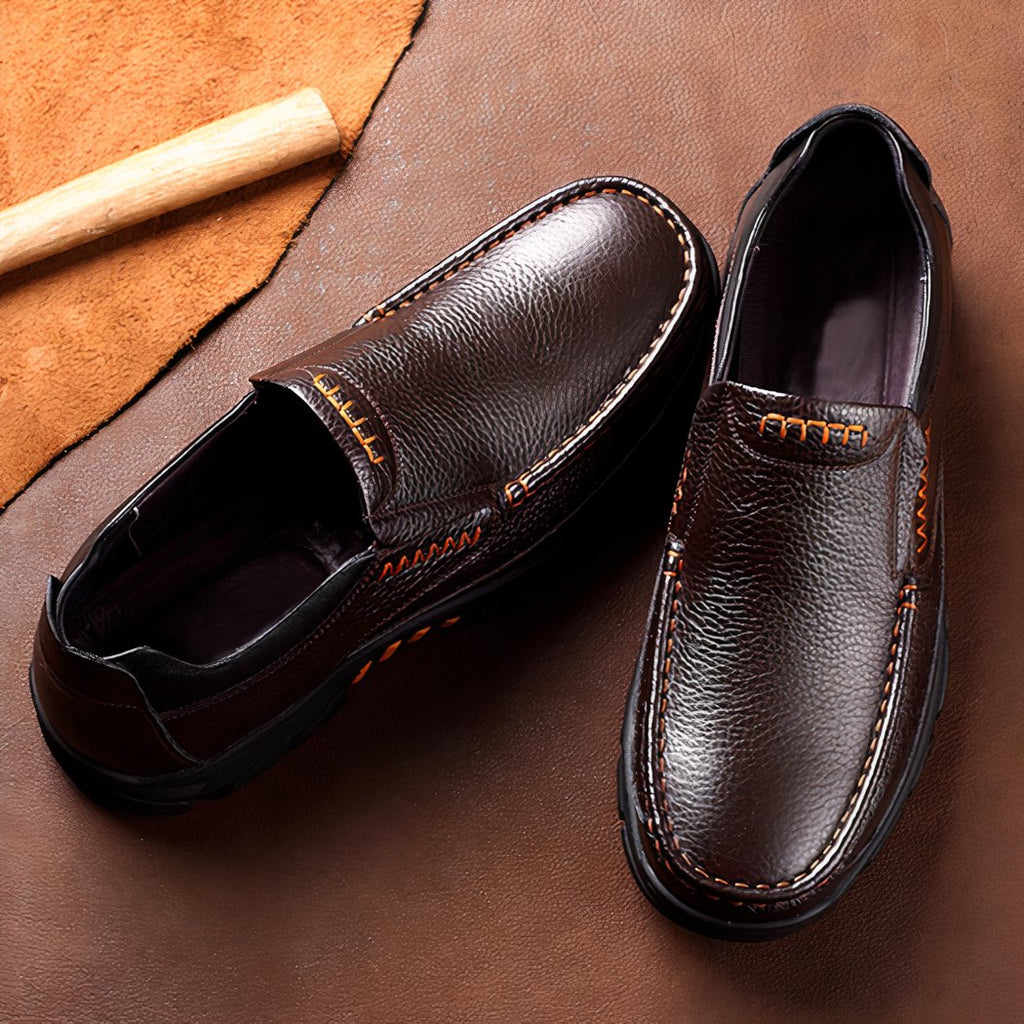 Soft synthetic leather orthopedic loafers for men