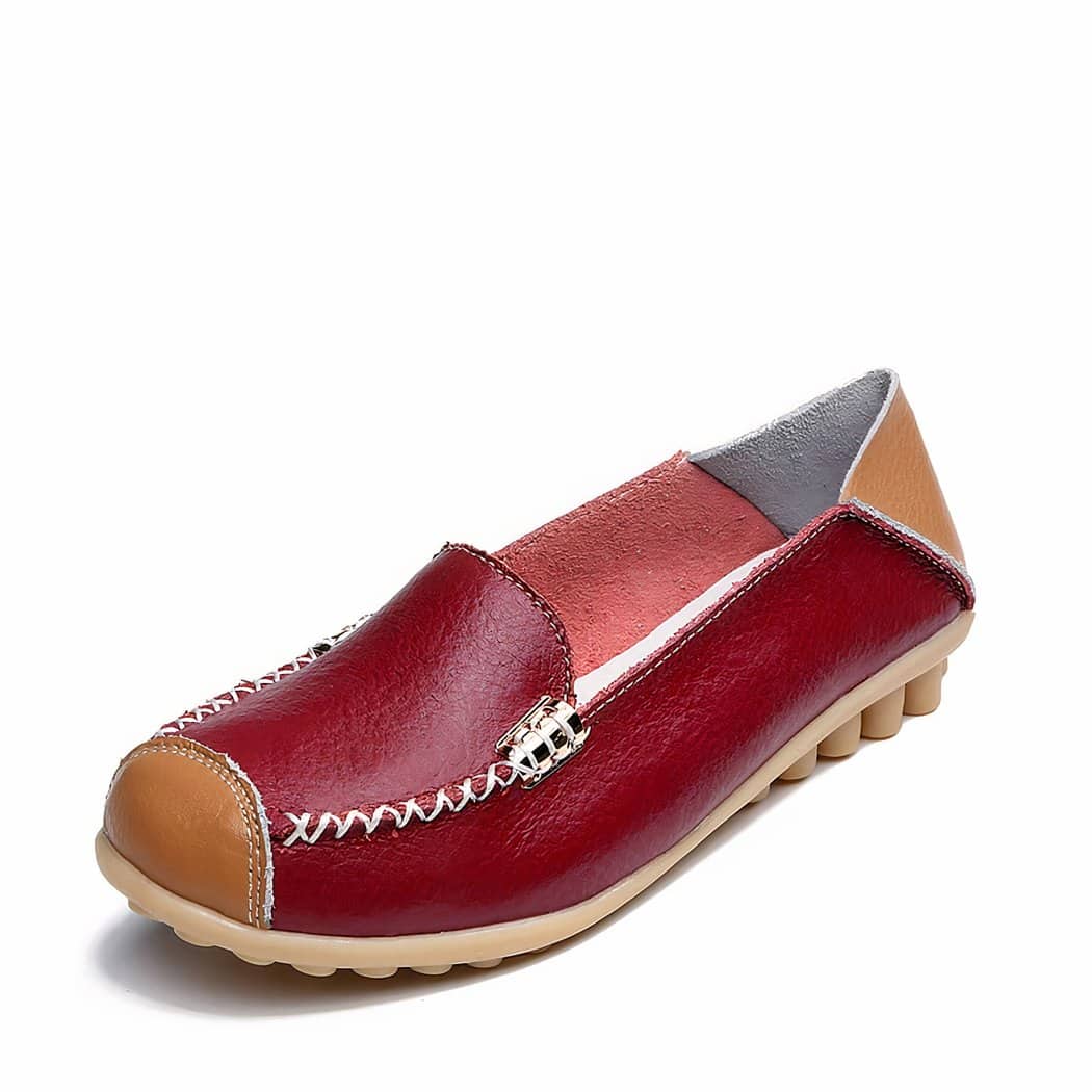 Soft two-tone leather-effect loafers