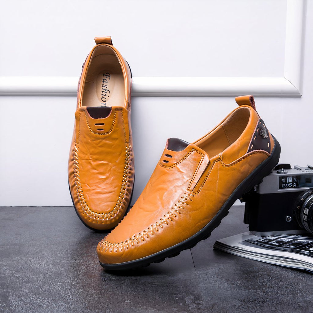 Sophisticated synthetic leather loafers for men
