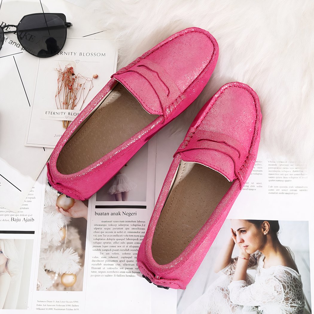 Spring-summer glitter loafers for women