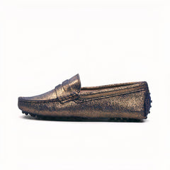 Spring-summer glitter loafers for women, Brown