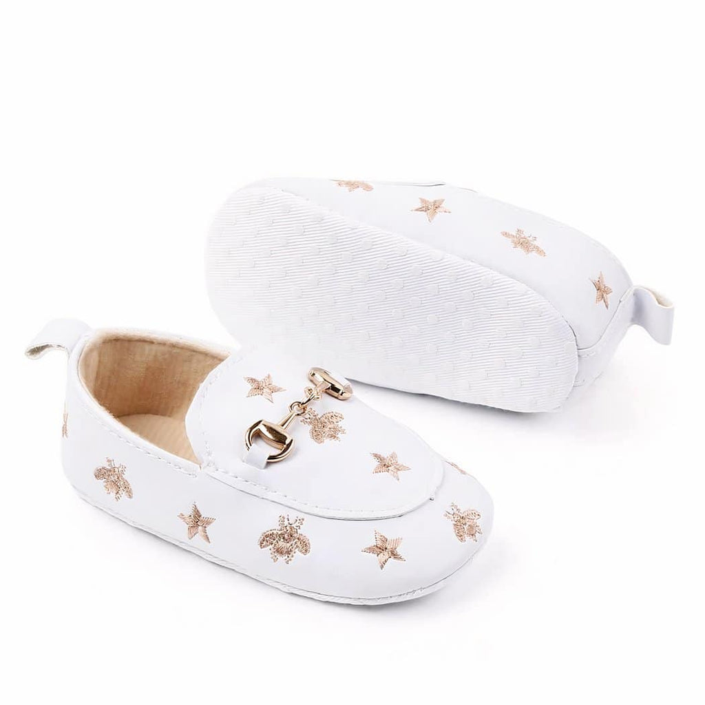 baby white star moccasin