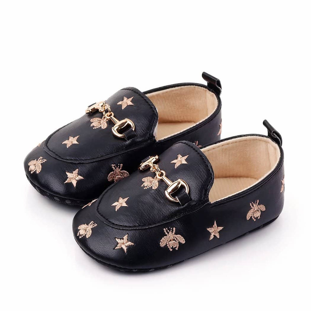 Star motif loafers