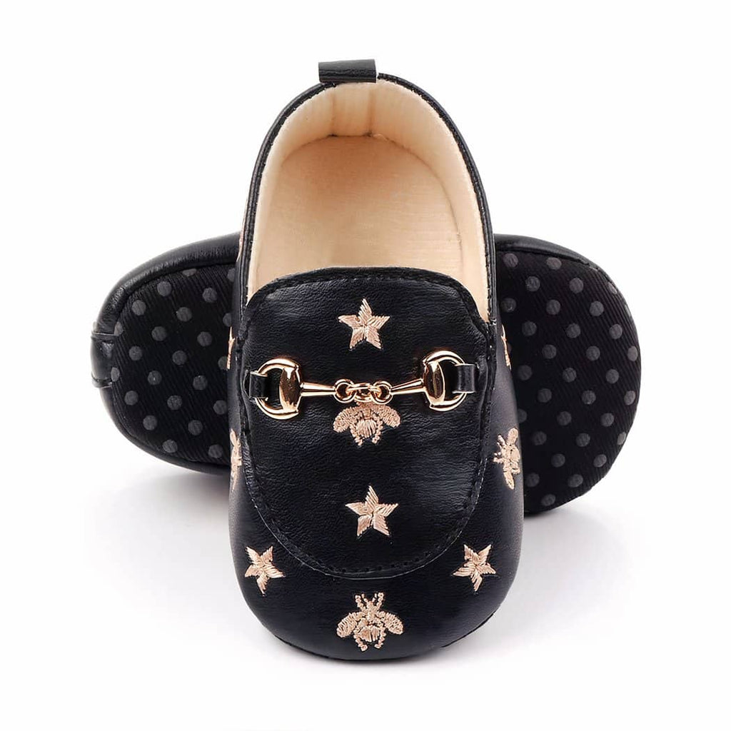 Star motif loafers