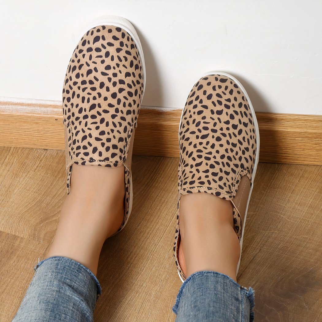 Streetwear leopard print platform loafers