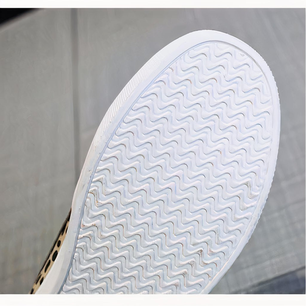 Streetwear leopard print platform loafers