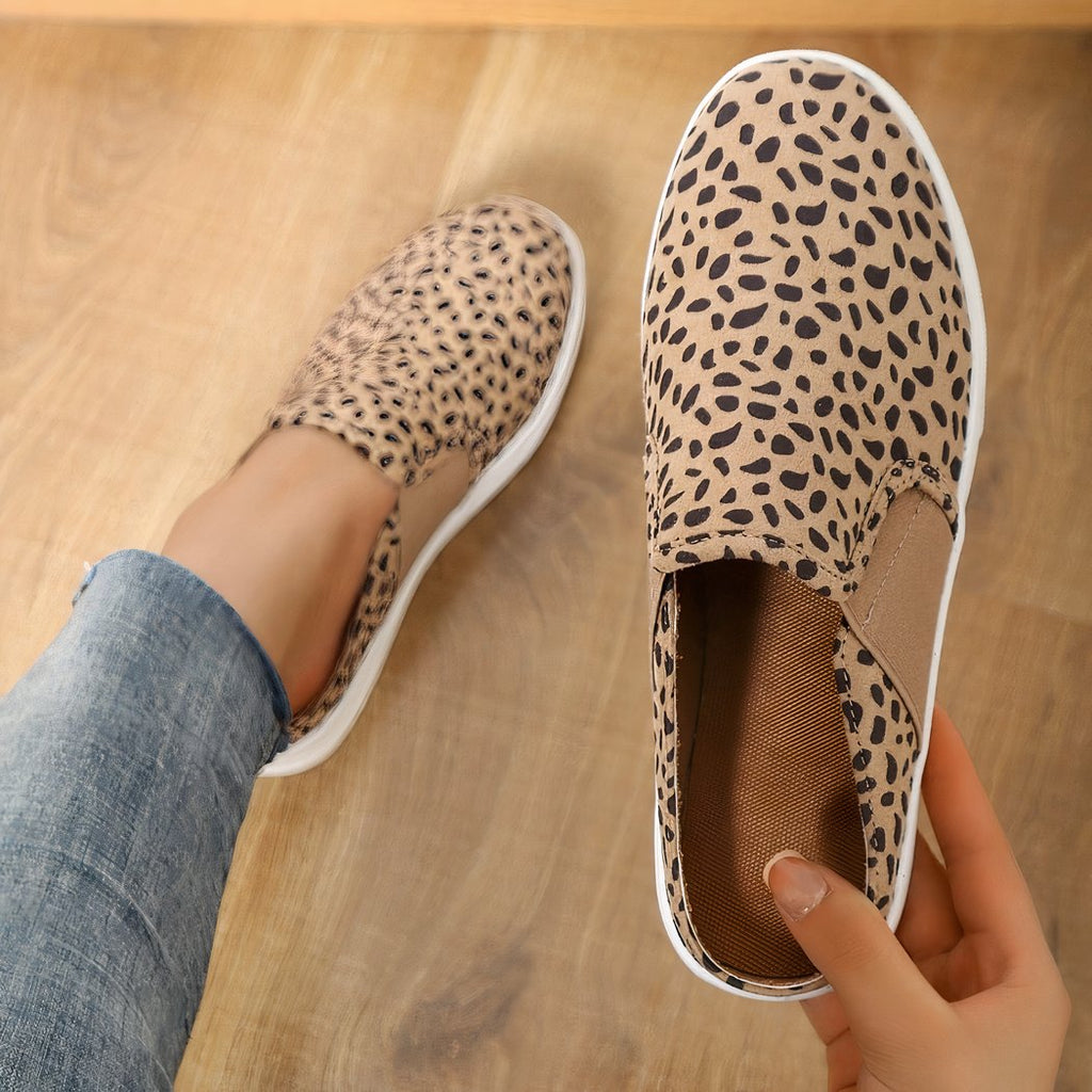 Streetwear leopard print platform loafers