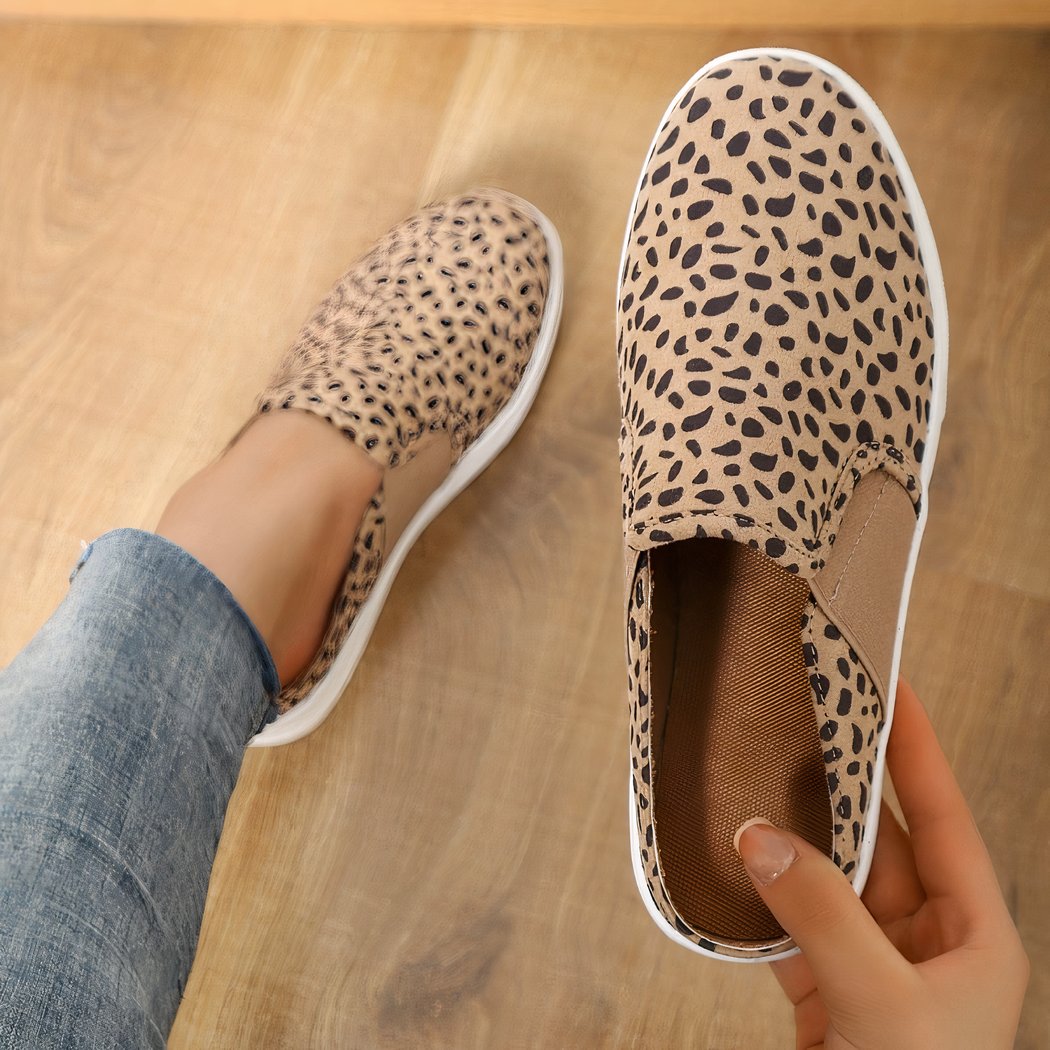 Streetwear leopard print platform loafers