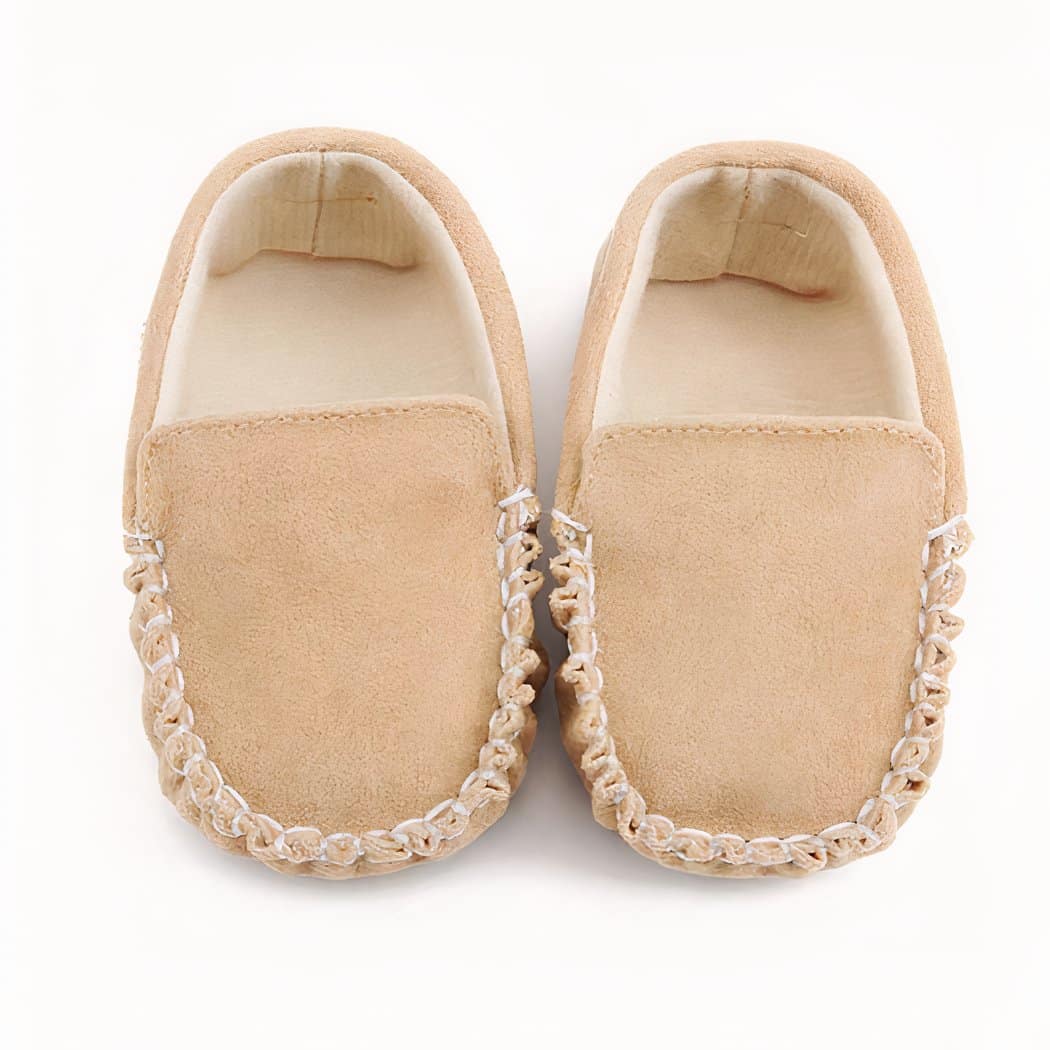 Synthetic suede moccasins for babies