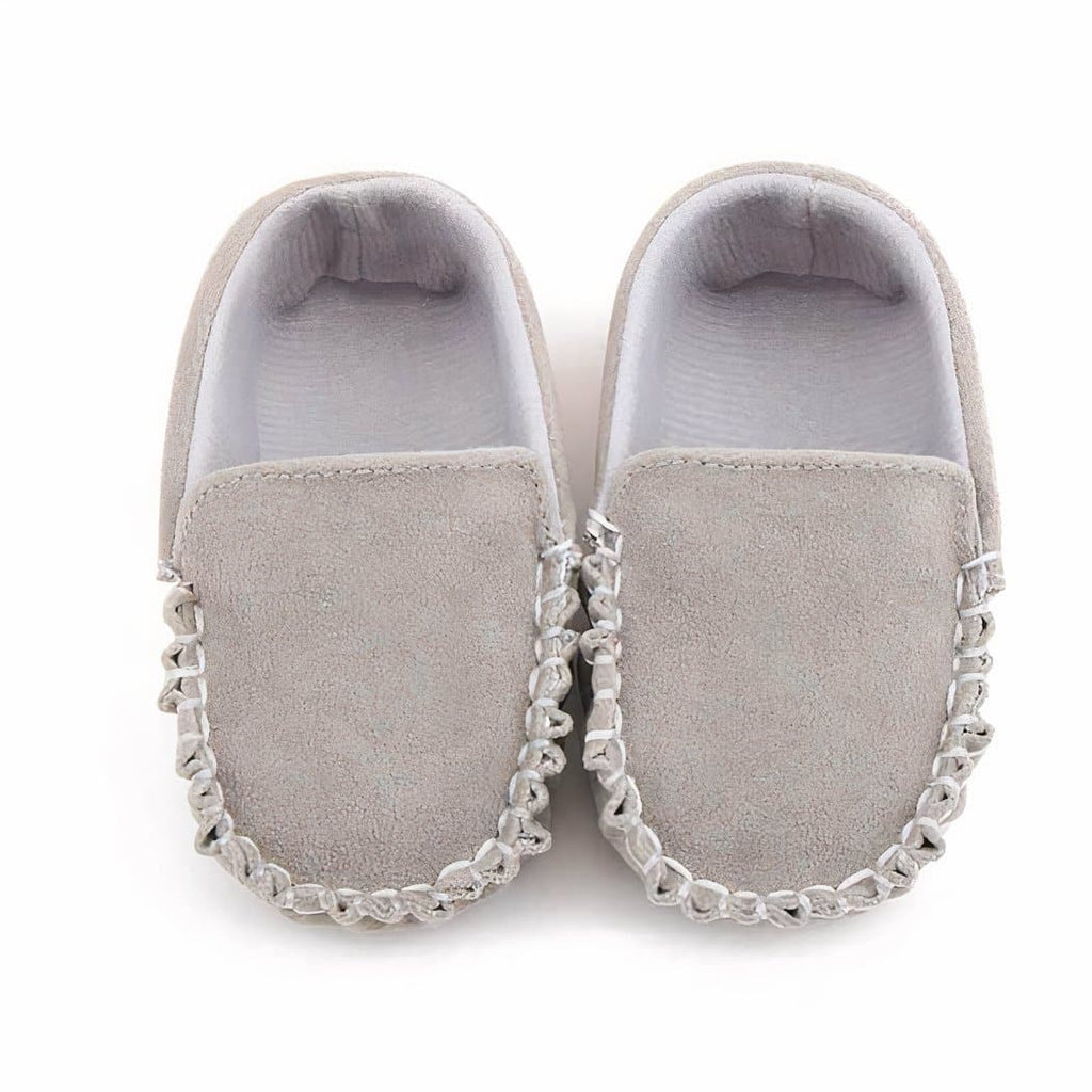 Synthetic suede moccasins for babies