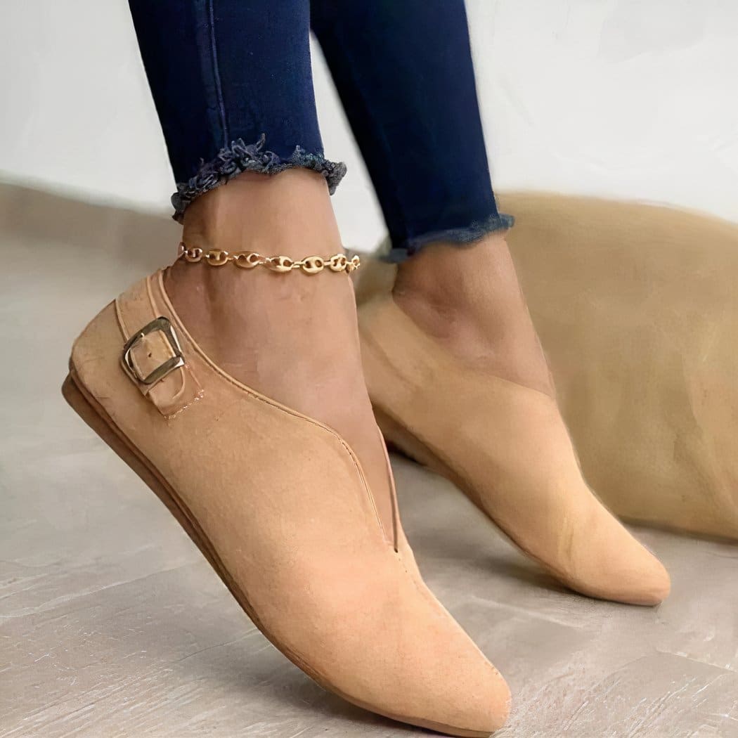 Summer synthetic suede loafers for women
