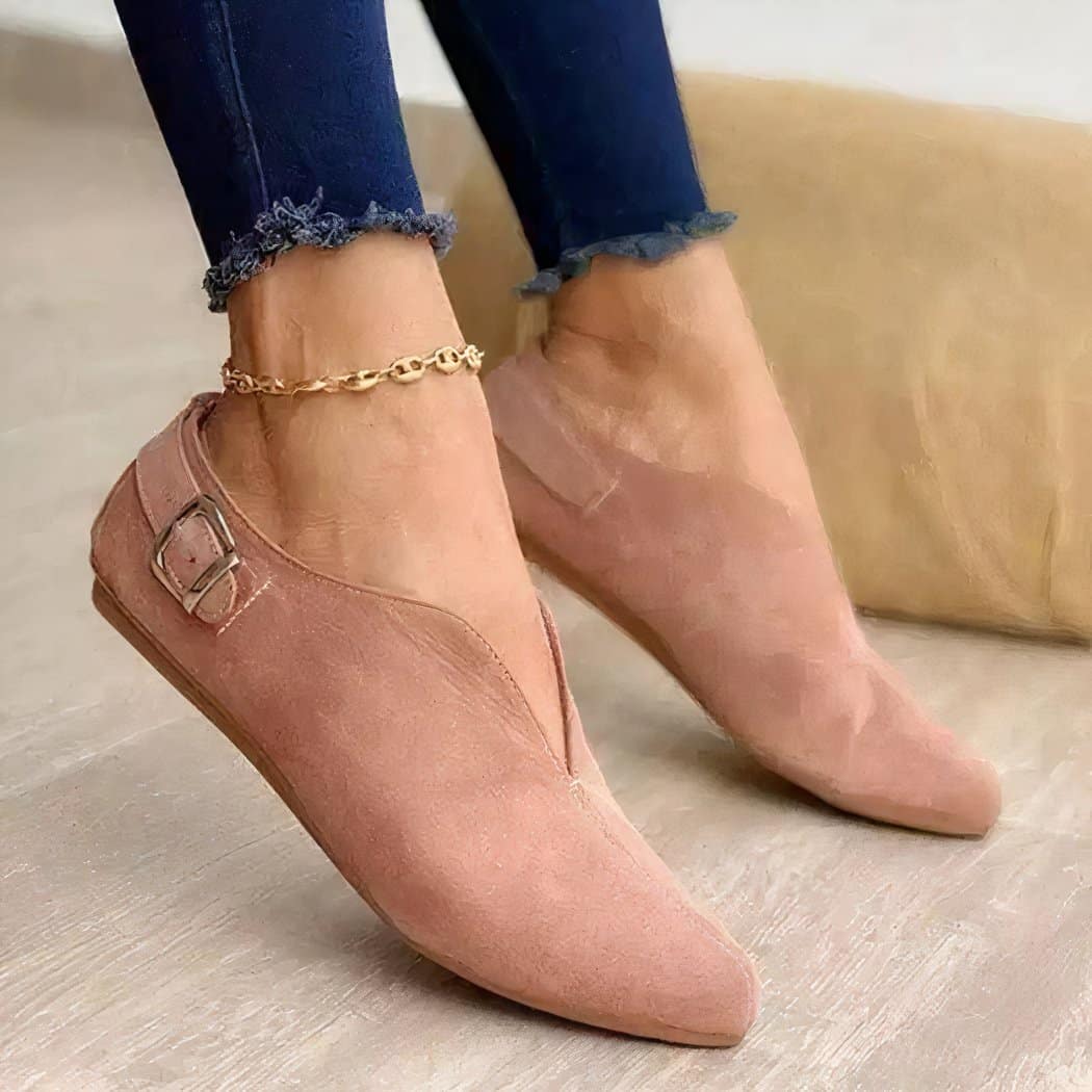 Summer synthetic suede loafers for women