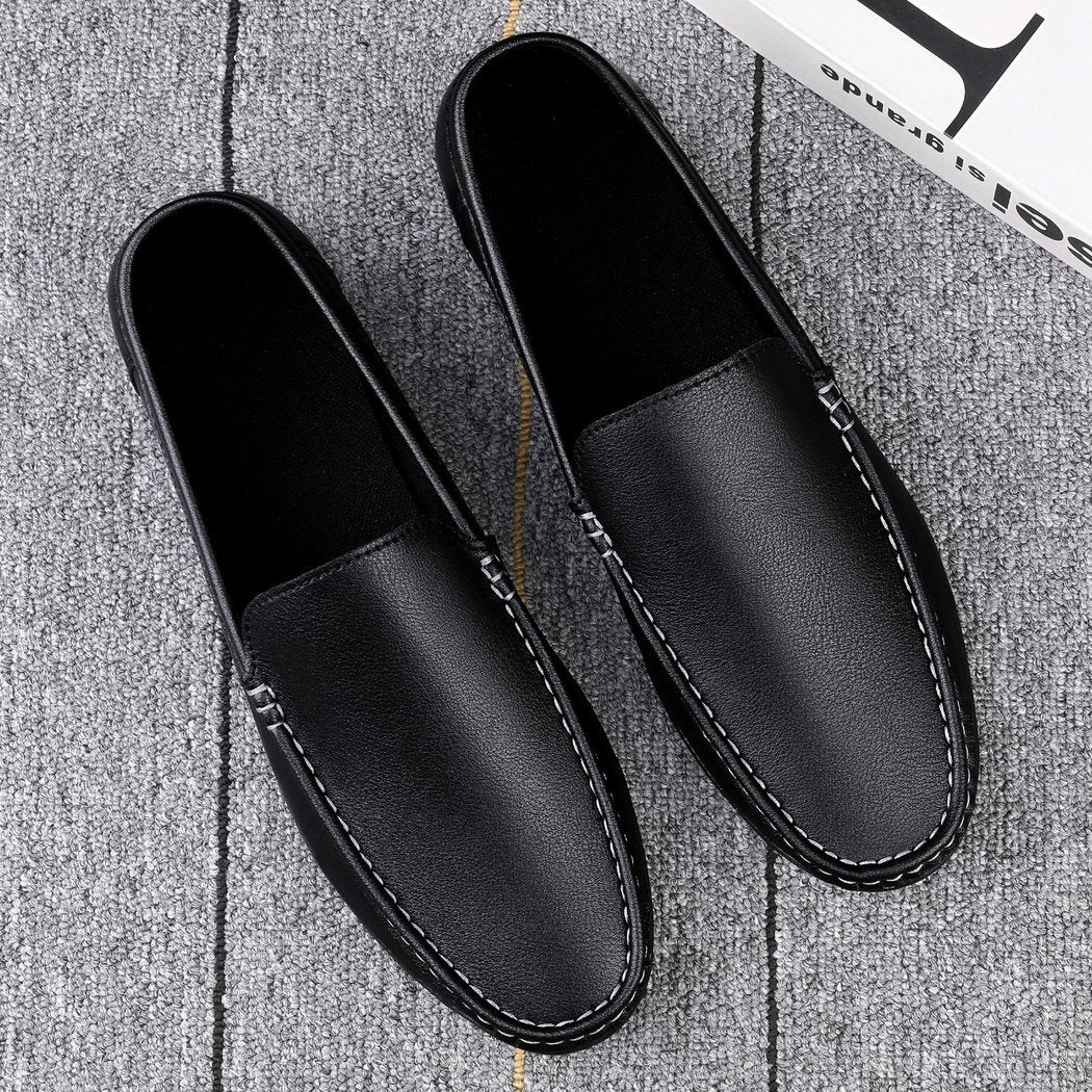 Super-lightweight synthetic leather loafers for men